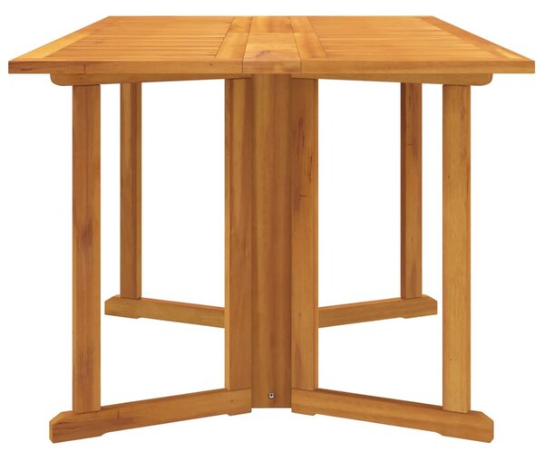 Tömör tíkfa összecsukható pillangó kerti asztal 150x90x75 cm
