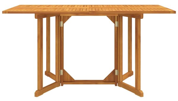 Tömör tíkfa összecsukható pillangó kerti asztal 150x90x75 cm