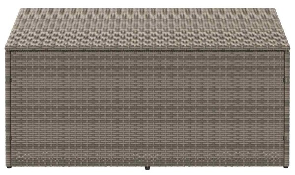 Szürke polyrattan kerti tárolóláda 110 x 50 x 58 cm