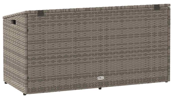 Szürke polyrattan kerti tárolóláda 110 x 50 x 58 cm