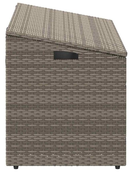 Szürke polyrattan kerti tárolóláda 110 x 50 x 58 cm