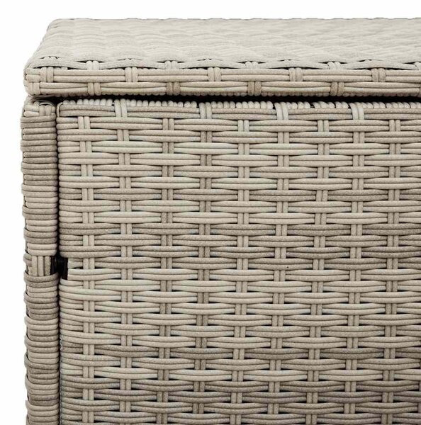 Világosszürke polyrattan kerti tárolóláda 110x50x58 cm