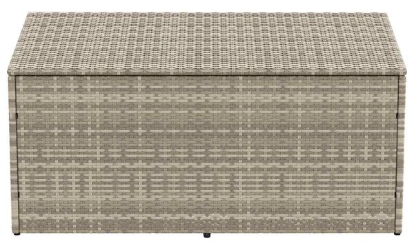 Világosszürke polyrattan kerti tárolóláda 110x50x58 cm
