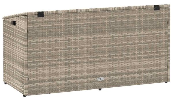 Világosszürke polyrattan kerti tárolóláda 110x50x58 cm