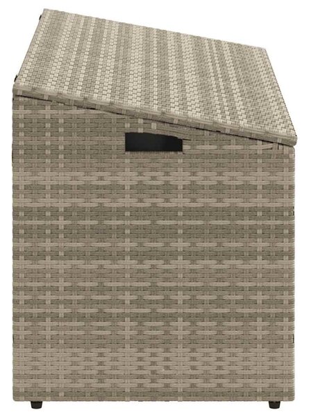 Világosszürke polyrattan kerti tárolóláda 110x50x58 cm