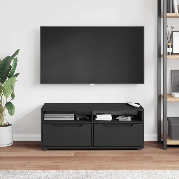 VISNES fekete szerelt fa TV-szekrény 100x40x38 cm