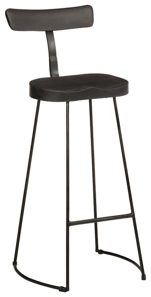 2 db fekete tömör mangófa bárszékek 49x43x103 cm