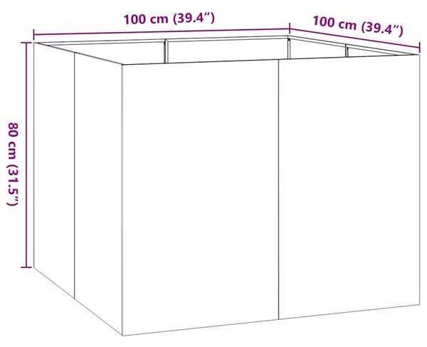 Növénytartó fehér 120x80x80 cm Acél