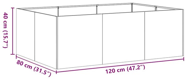 Ültetőtartó fekete 120x80x40 cm acél