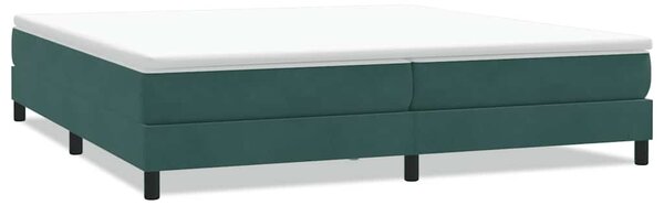 Sötétzöld bársony rugós ágy matrac nélkül 200x210 cm