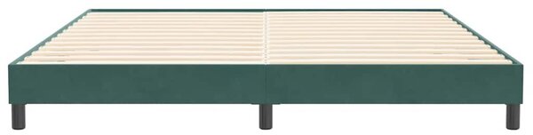 Sötétzöld bársony rugós ágy matrac nélkül 200x210 cm