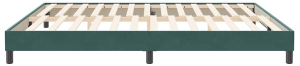 Sötétzöld bársony rugós ágy matrac nélkül 200x210 cm