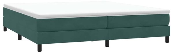 Sötétzöld bársony rugós ágy matrac nélkül 200x210 cm