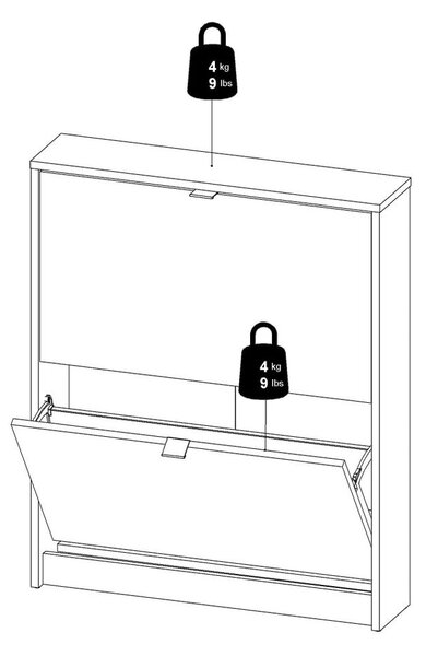 Fehér billenő ajtós cipőtartó Shoes – Tvilum