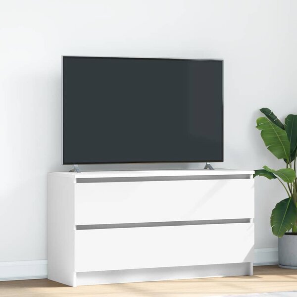 Fehér szerelt fa TV-szekrény 100x35x54 cm