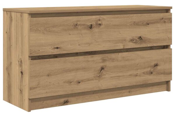 Kézműves tölgy színű szerelt fa TV-szekrény 100x35x54 cm