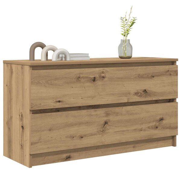 Kézműves tölgy színű szerelt fa TV-szekrény 100x35x54 cm