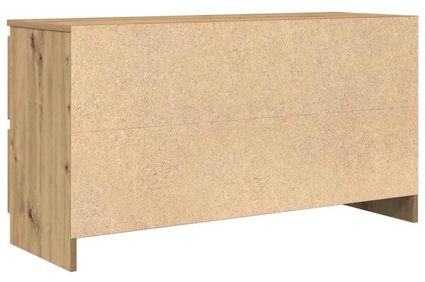 Kézműves tölgy színű szerelt fa TV-szekrény 100x35x54 cm