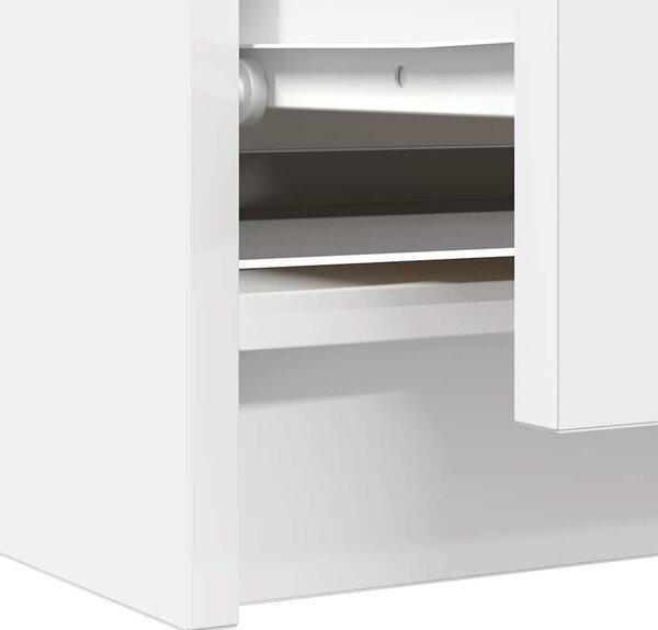Fehér szerelt fa TV-szekrény 100x35x54 cm