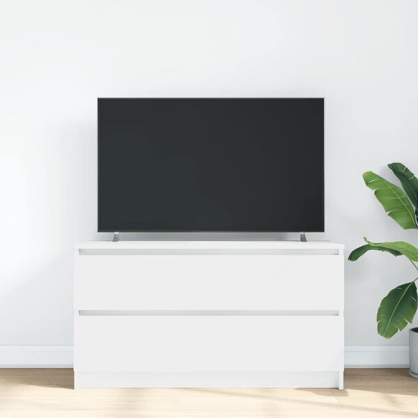 Fehér szerelt fa TV-szekrény 100x35x54 cm