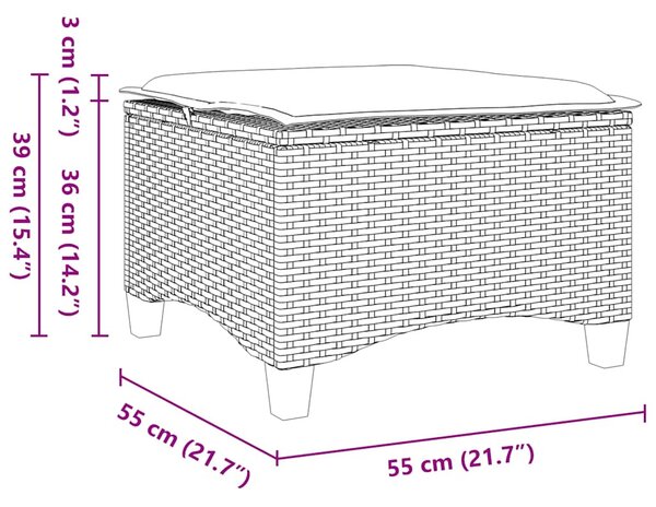 2 db bézs polirattan kerti székek párnákkal 55x55x36 cm