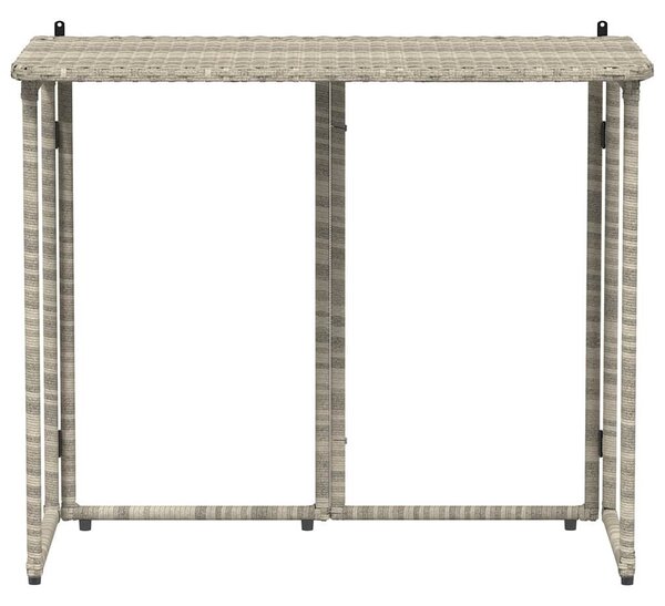 Világosszürke polyrattan összecsukható kerti asztal 90x51x75 cm