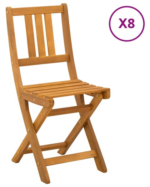 VidaXL Kültéri bistro székek 8 pcs Természetes 40 x 42 x 85 cm