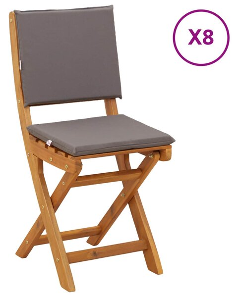 VidaXL Kültéri bistro székek 8 pcs Sötétszürke 38 x 46 x 85 cm