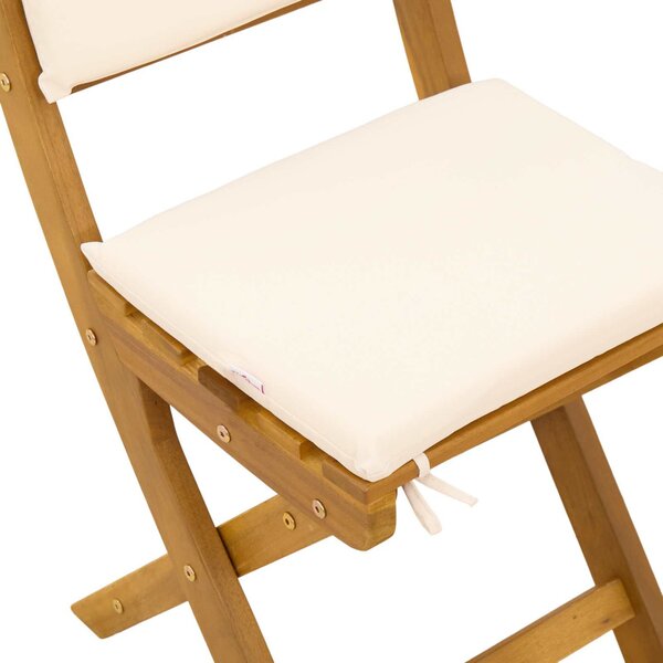 VidaXL Kültéri bistro székek párnával 6 pcs Krémfehér 38 x 46 x 85 cm