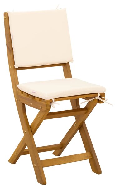 VidaXL Kültéri bistro székek párnával 6 pcs Krémfehér 38 x 46 x 85 cm