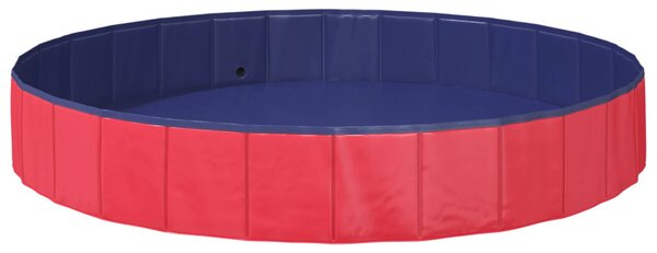 VidaXL Gyerekmedence Piros Ø200 x 30 cm Vastag PVC és mérnöki fa