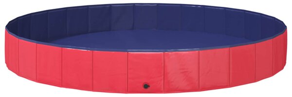 VidaXL Gyerekmedence Piros Ø300 x 38 cm Vastag PVC és mérnöki fa
