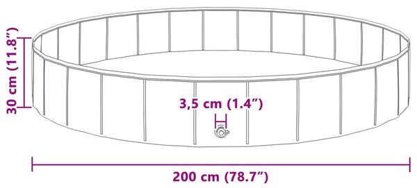 VidaXL Gyerekmedence Kék Ø200 x 30 cm Vastag PVC és mérnöki fa