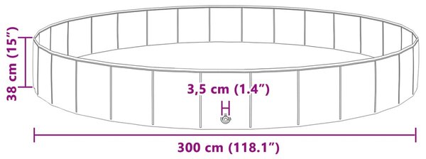 VidaXL Gyerekmedence Kék Ø300 x 38 cm Vastag PVC és mérnöki fa