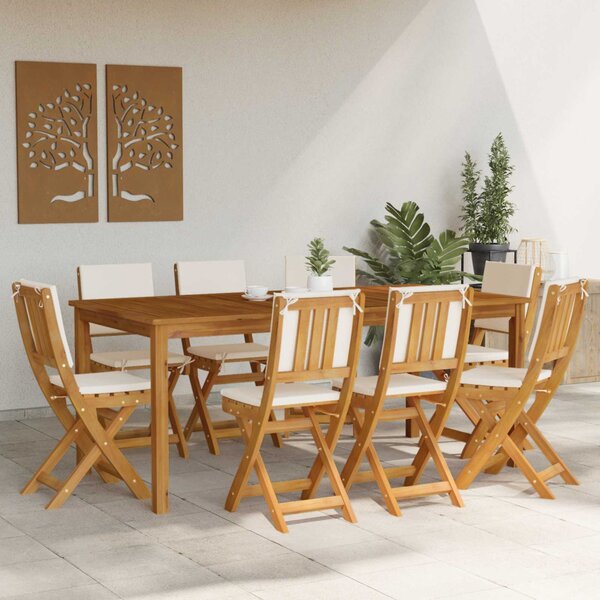 VidaXL Kültéri bistro székek párnával 8 pcs Krémfehér 38 x 46 x 85 cm