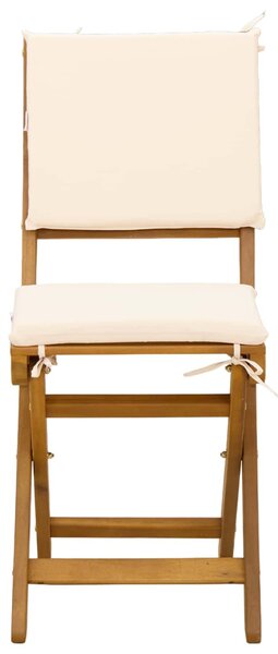 VidaXL Kültéri bistro székek párnával 6 pcs Krémfehér 38 x 46 x 85 cm