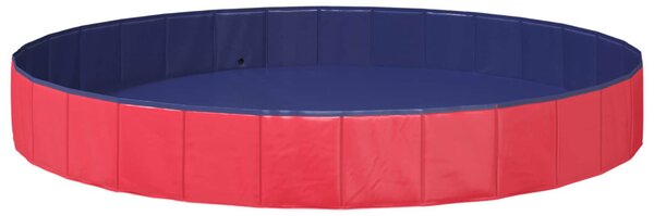 VidaXL Gyerekmedence Piros Ø300 x 38 cm Vastag PVC és mérnöki fa