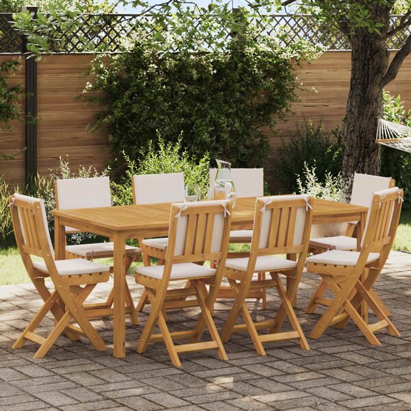 VidaXL Kültéri bistro székek párnával 8 pcs Krémfehér 38 x 46 x 85 cm