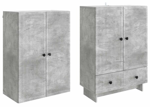 Szekrény szett 2 pcs Betonszürke 66 x 34,5 x 95 cm Szerelt Fa