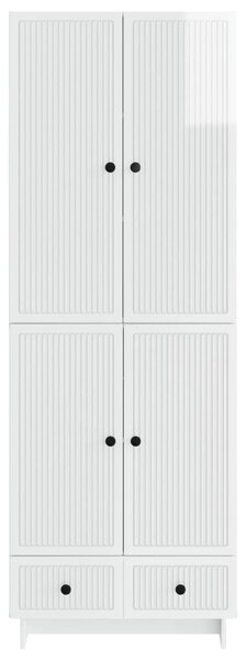 Szekrény szett 2 pcs Magasfényű Fehér 66 x 34,5 x 95 cm