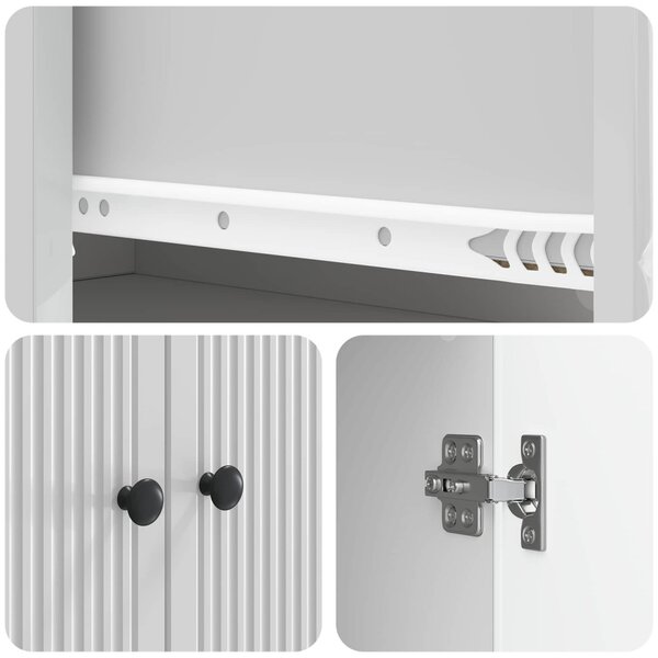 Szekrény szett 2 pcs Magasfényű Fehér 66 x 34,5 x 95 cm