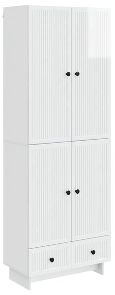 Szekrény szett 2 pcs Magasfényű Fehér 66 x 34,5 x 95 cm