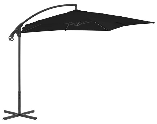 VidaXL fekete konzolos napernyő acélrúddal 250 x 250 cm