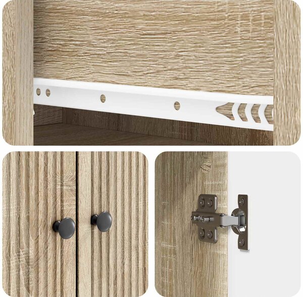 Szekrény szett 2 pcs Sonoma Tölgy 66 x 34,5 x 95 cm Szerelt Fa