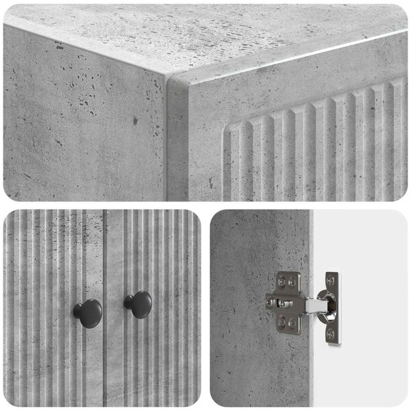 Szekrény szett 2 pcs Betonszürke 66 x 34,5 x 90 cm Szerelt Fa