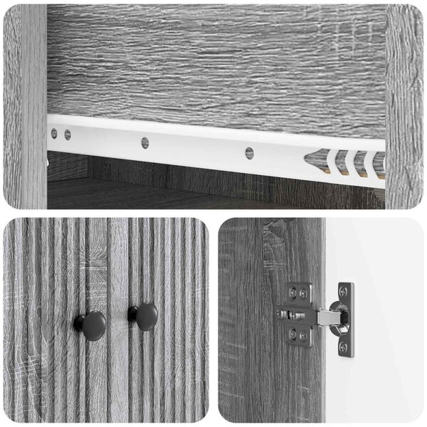 Szekrény szett 2 pcs Szürke Sonoma 66 x 34,5 x 95 cm Szerelt Fa