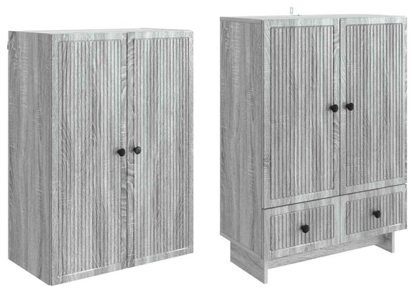 Szekrény szett 2 pcs Szürke Sonoma 66 x 34,5 x 95 cm Szerelt Fa