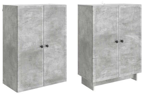 Szekrény szett 2 pcs Betonszürke 66 x 34,5 x 90 cm Szerelt Fa