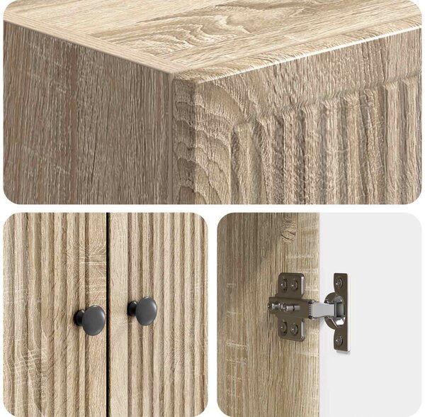 Szekrény szett 2 pcs Sonoma Tölgy 66 x 34,5 x 90 cm Szerelt Fa