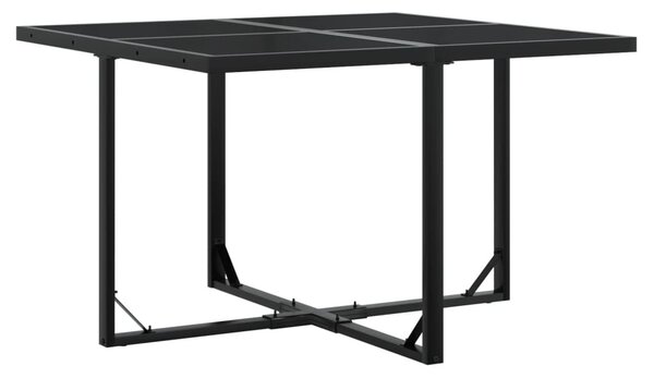 9 részes fekete polyrattan kerti étkezőgarnitúra párnákkal